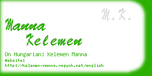 manna kelemen business card